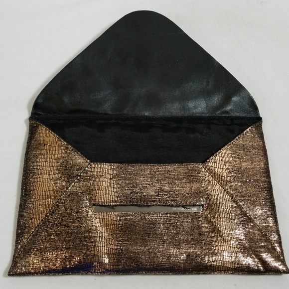 BCBGMaxAzria Gold Snake Embossed Clutch - Picture 5 of 7